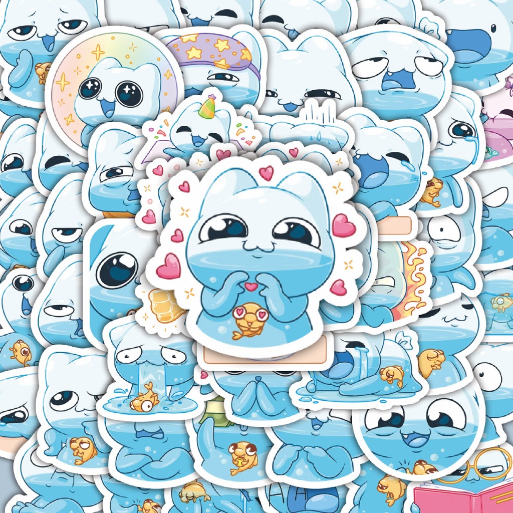 

100PCS Lucu Funny Character Bloop The Water Cute Monster Stiker Aesthetic Stiker Anti Air Stikers Berperekat Waterproof sticker decal buat Motor Helm Buku Journal Koper Casing HP Laptop Botol Minum Hadiah anak