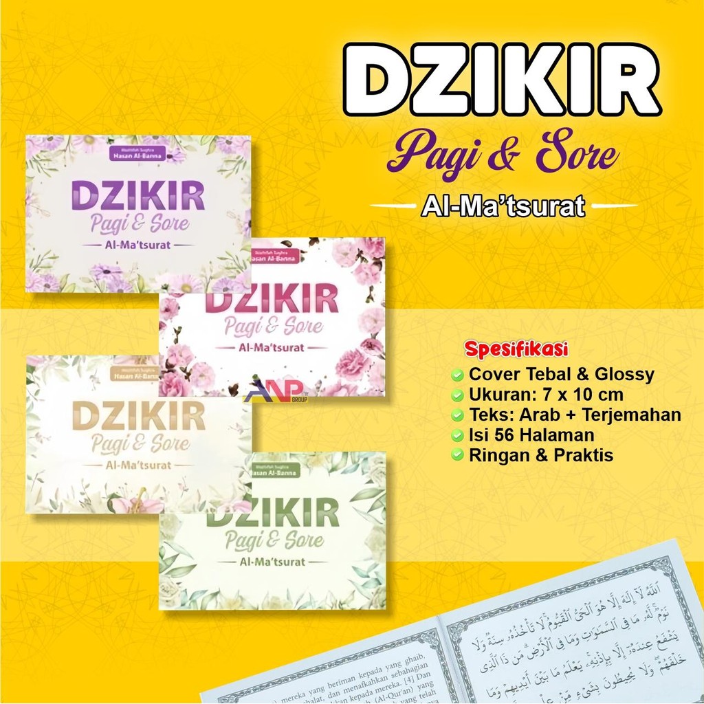 ANP88 Buku Dzikir Pagi dan Sore Al-Ma’tsurat / Buku Saku Dzikir Pagi & Petang / Buku Dzikir Dan Doa 