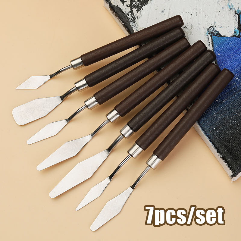 

【SIAP】Set Isi 7 Spatula Lukis Texture Artist Scraper Spatula Dekorasi Kue Lukis Art Pisau Palet Lukis