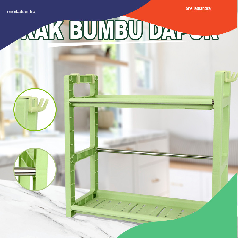 Rak Bumbu Dapur Rak Botol Bumbu Rak Meja Makan Serbaguna Rak Bumbu 2susun