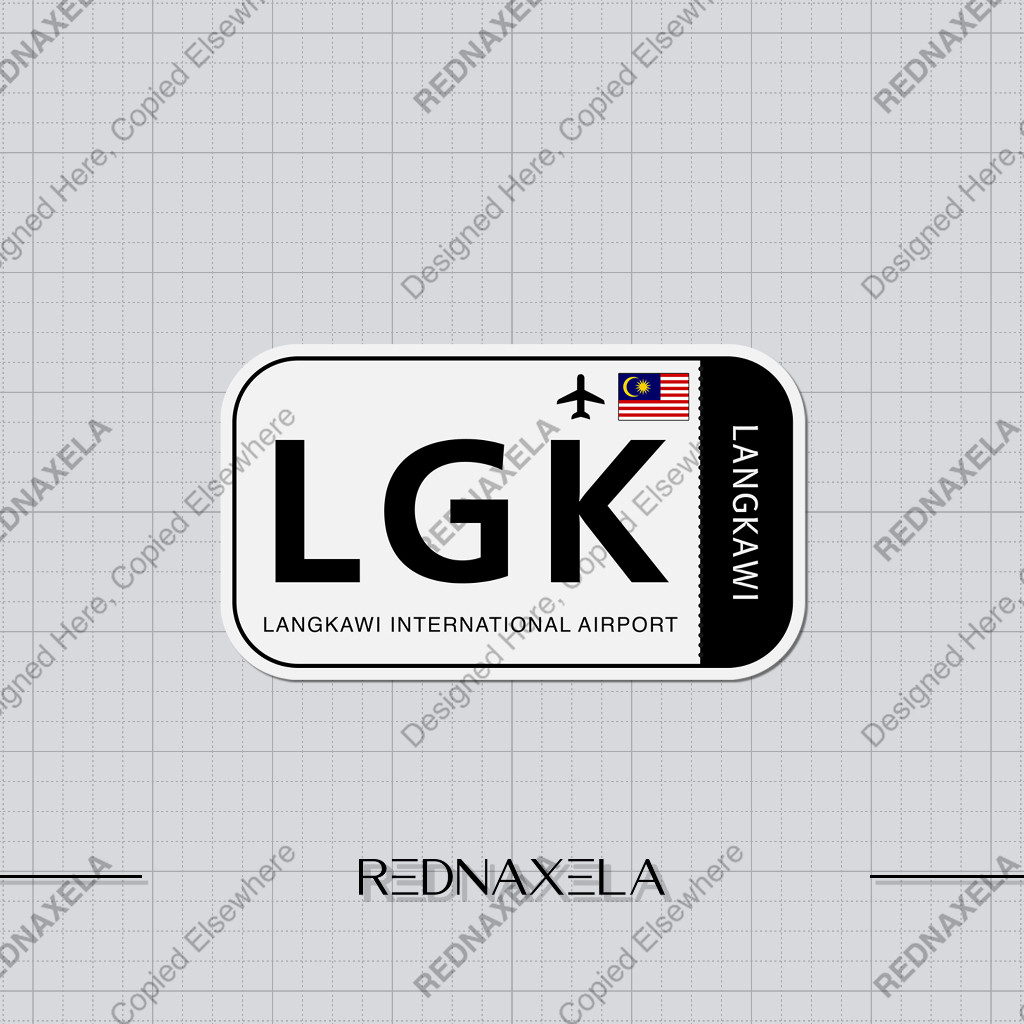 

Stiker Vinyl Langkawi International Airport Code LGK Sign Sticker