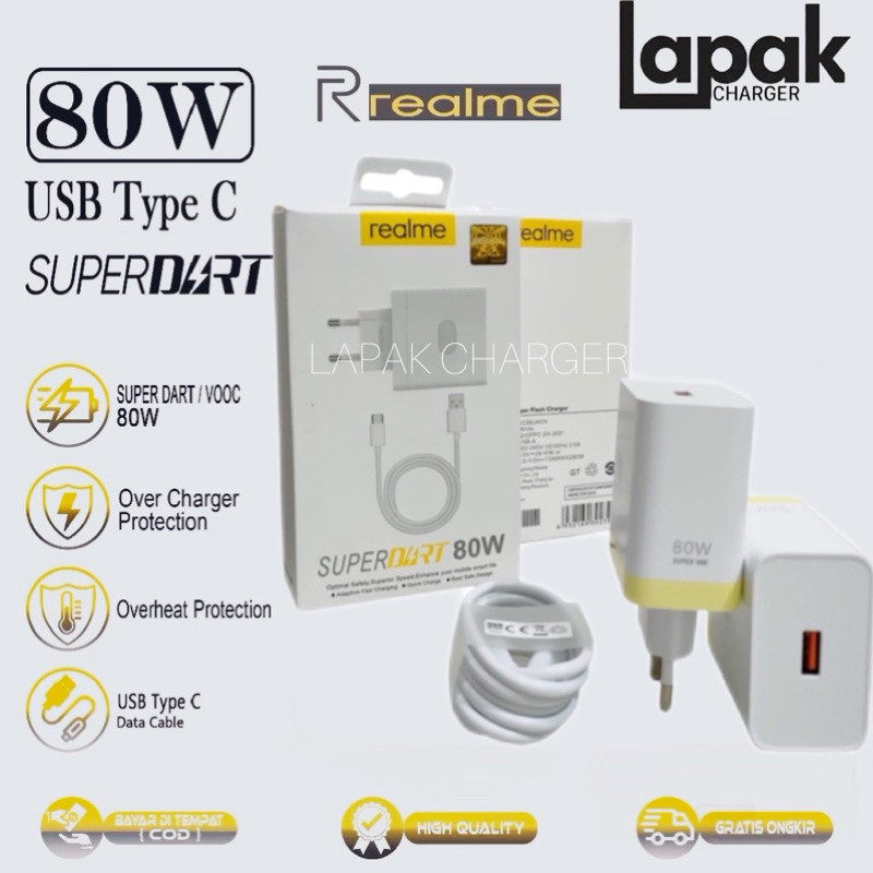 Charger Casan Realme GT Neo 3 GT Neo 3T Original 80W Super Dart Type C