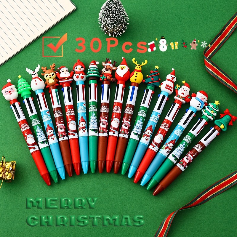 

30Pcs/Lot Cute Kawaii Cartoon 4Color Ballpoint Pen Multicolor Graffiti Pens School Office Stationery Gifts