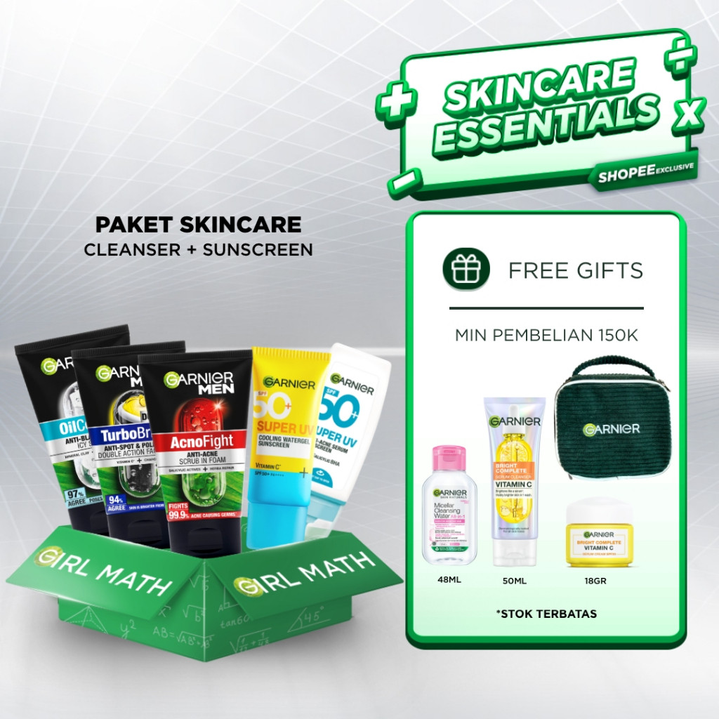 (PAKET HEMAT 2pcs 3pcs) Garnier Men Value Skincare Set | Face Wash Sunscreen Moisturizer Serum | UV 