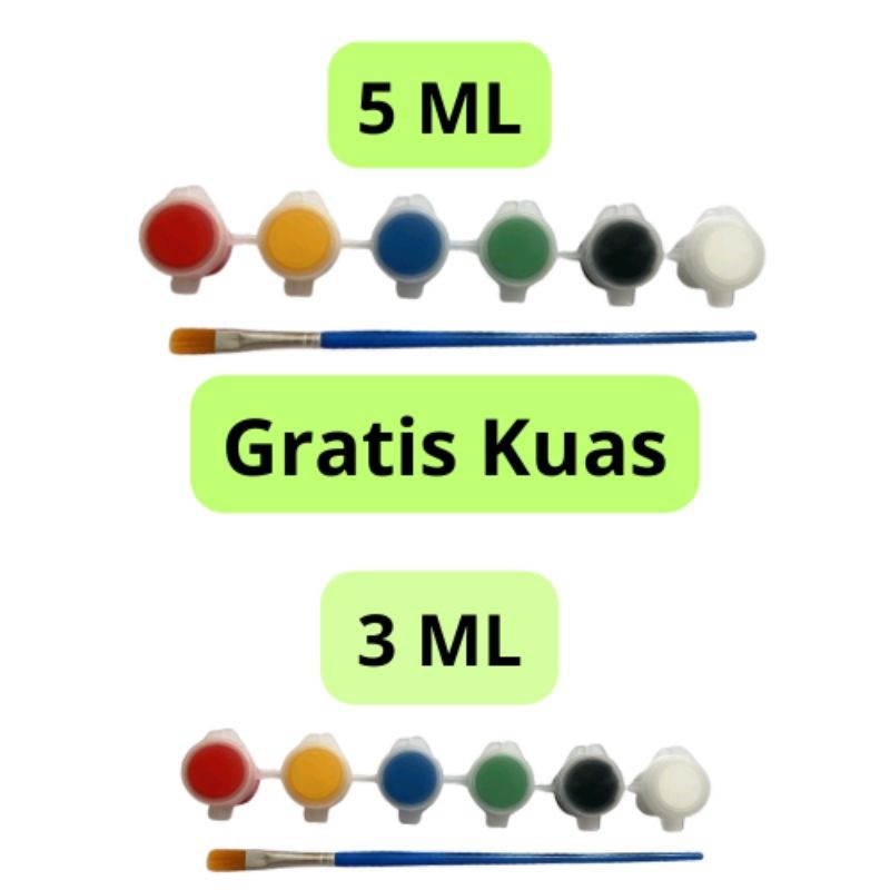 

Cat Lukis Acrylic Pot 3 ML dan 5 ML Free Kuas ( PROMO SETIAP PEMBELIAN 10 PAKET FREE GAMBAR 2000 - 3000 PC )