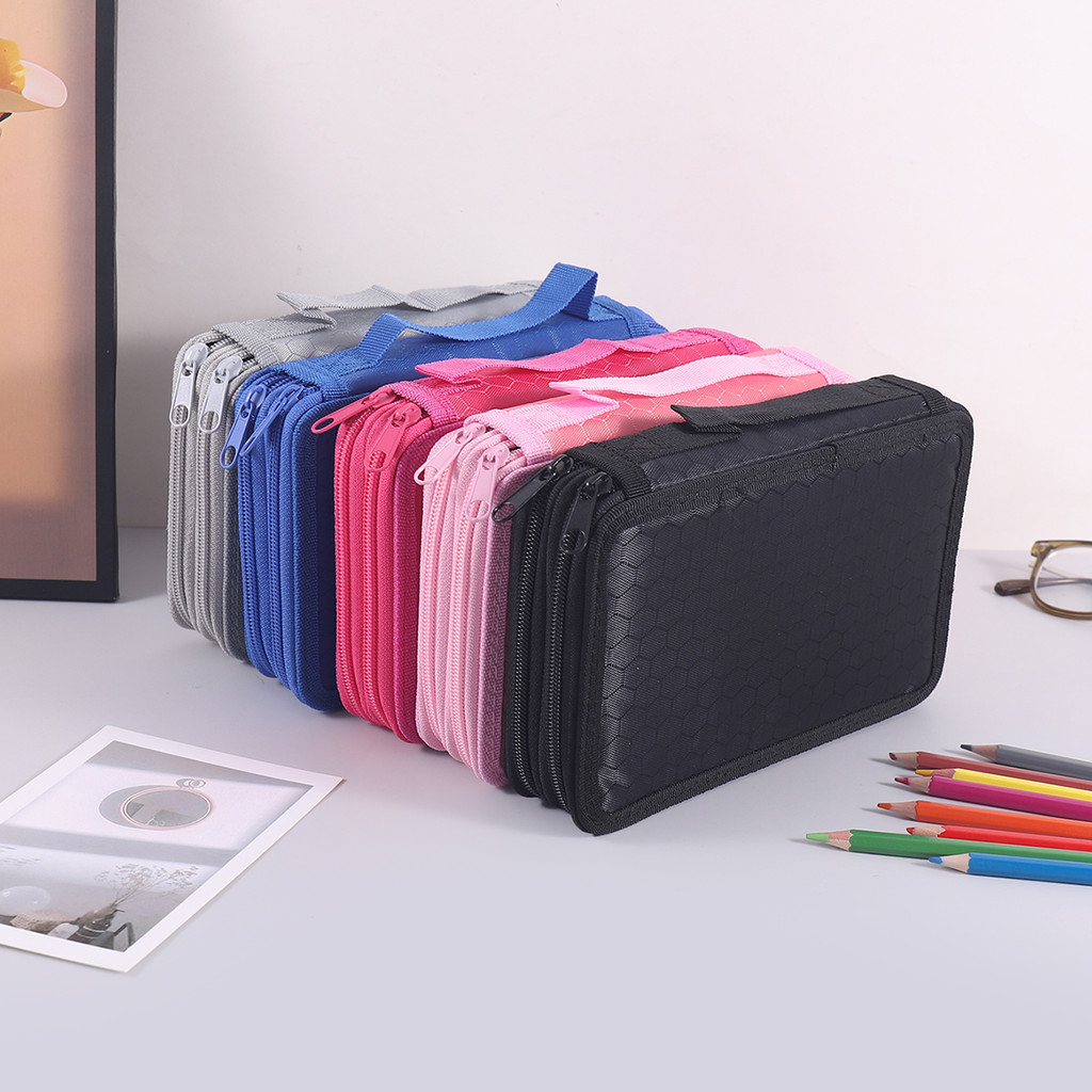 

1 Oxford cloth 2 ply pen case, student stationery bag with 32 hole storage drawing pencil storage bag,study gift for a friend