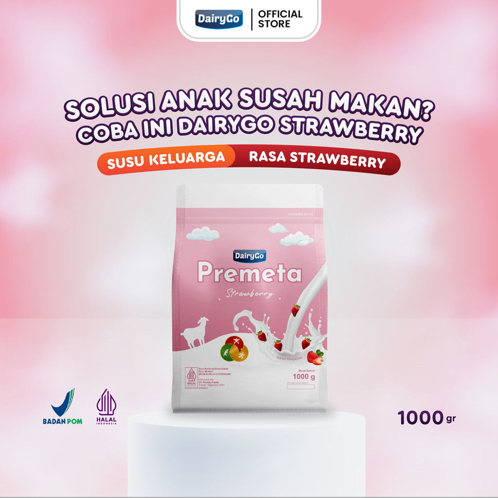 Terlaris Susu Kambing Etawa Bubuk 1 Kilogram Bantu Menambah Nafsu Makan Anak - Rasa Strawberry