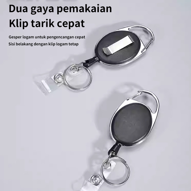 

ID CARD CARABINER/GANTUNGAN KUNCI/Retractable Keychain Flexible