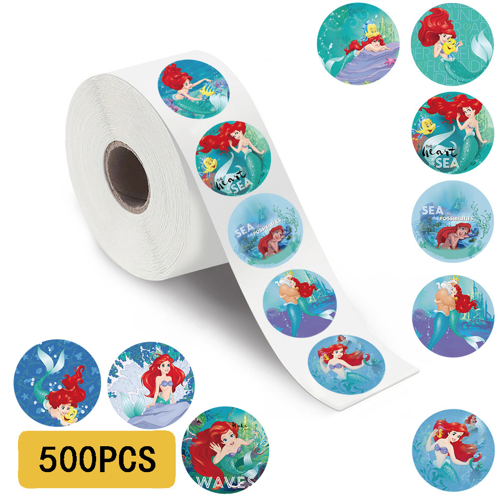 

500PCS Mermaid Ariel Roll Stickers Laptop Phone Luggage Waterproof Motorcycle Laptop Art Picture Decals DIY Graffiti Sticker