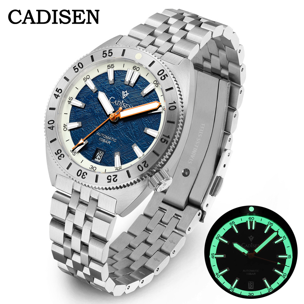 CADISEN Automatic Mechanical Watch Man Meteorite Dial Business Casual Waterproof Watch MIYOTA 316L S