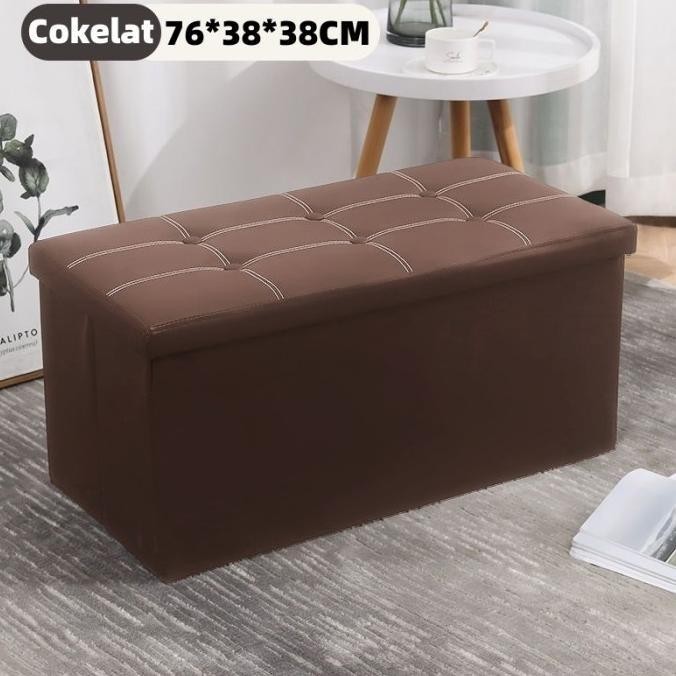 MUMPUNG PROMOKursi Sofa Storage Box / Kursi Box Kotak Penyimpanan Serbaguna Yana - CoklatTERLARIS