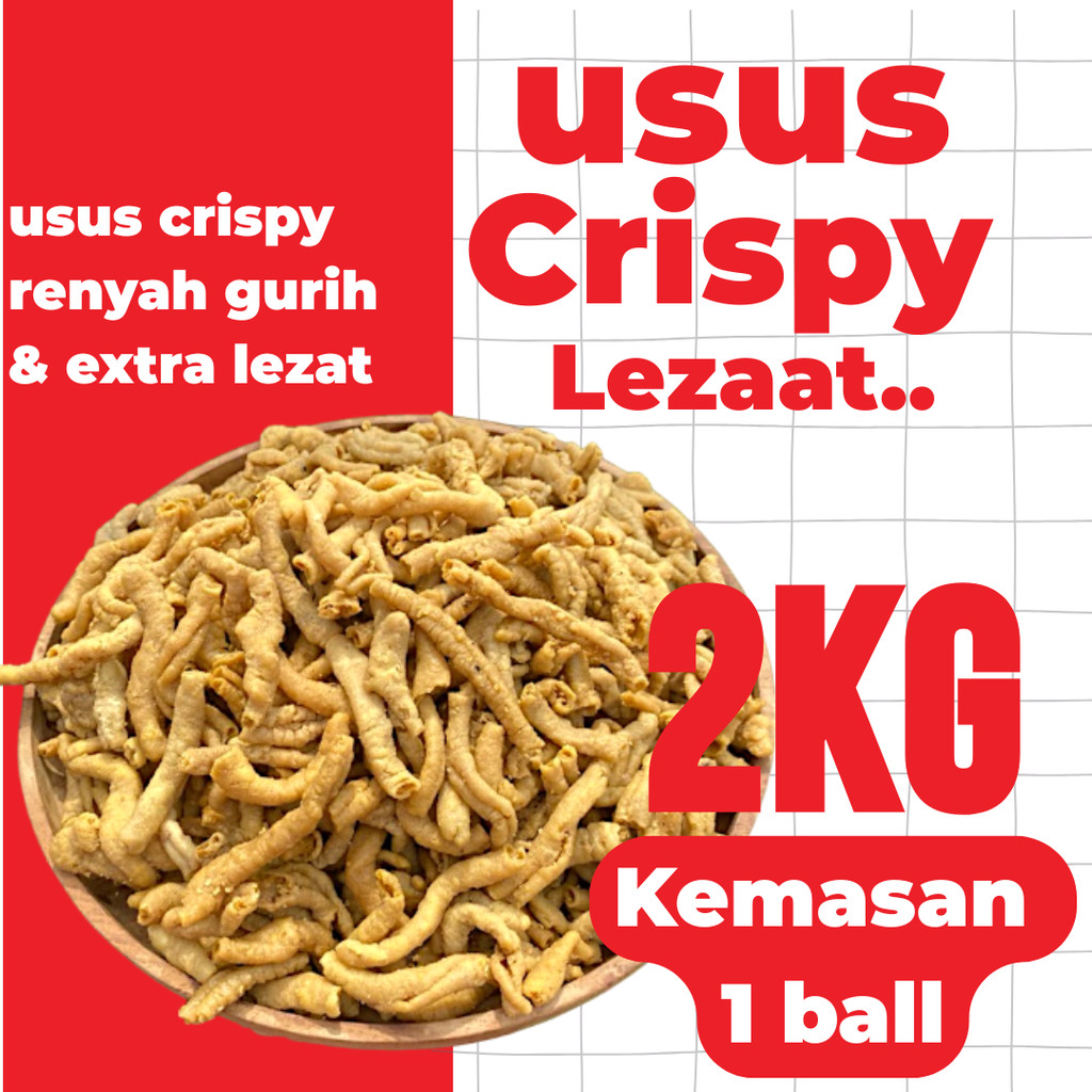 

Keripik Usus Ayam Crispy - usus krispy renyah 2kg (1 ball)