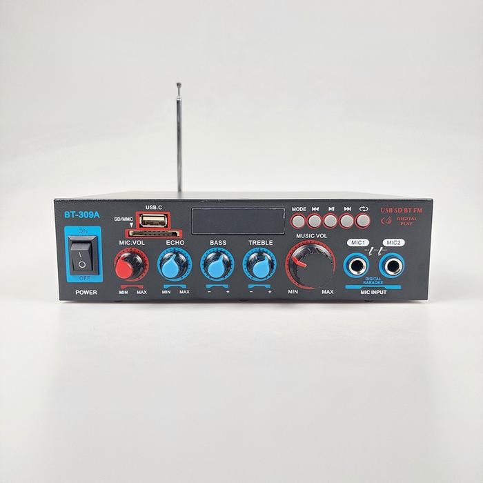 Amplifier Karaoke bluetooth 5.0 Stereo 2Channel 800Watt Power Ampli by Blezzystore