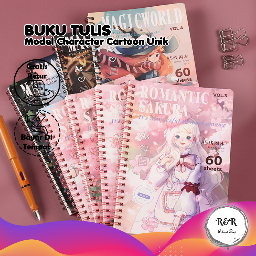 

Buku Notes Cover Anime 60 Sheets Buku Notes Spiral A5 Karakter Estetik Buku Notes Harian Sekolah Kuliah Jurnal