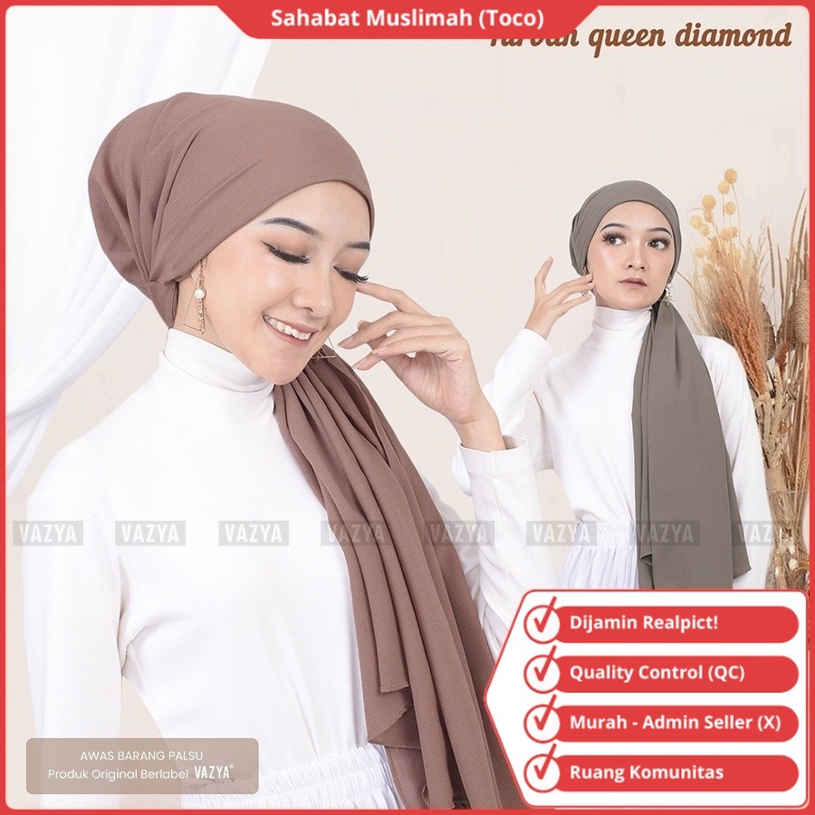 Turban Instan Dewasa Hijab Kerudung Jilbab Wanita Kekinian Perempuan Motif Terbaru 2026 Queen Turban
