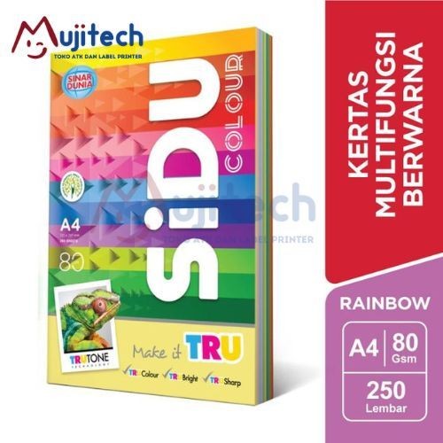 Stapler & Co Sidu Kertas HVS Warna Rainbow A4 80 Gr 250 Lembar 10 Warna