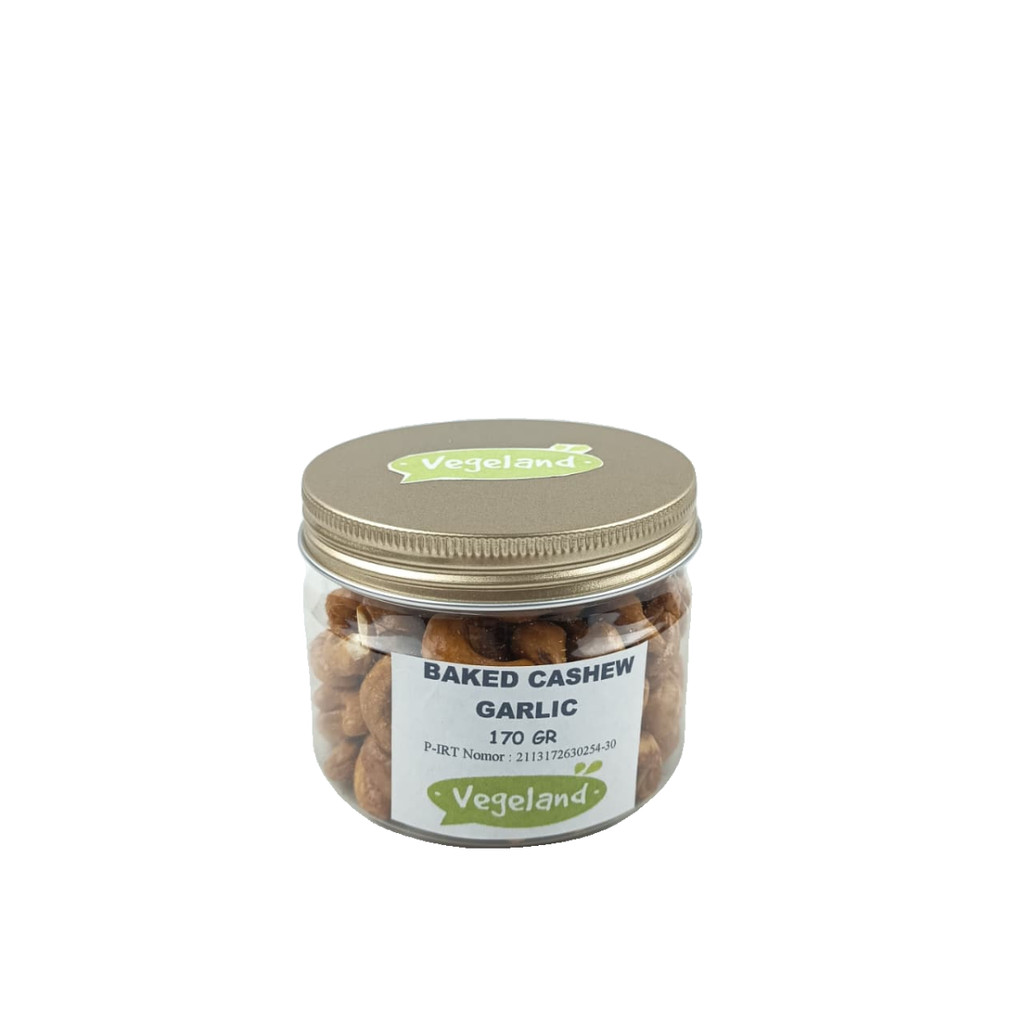 

Baked Cashew Garlic Vegeland 170Gr Kacang Mete Panggang Rasa Bawang Putih