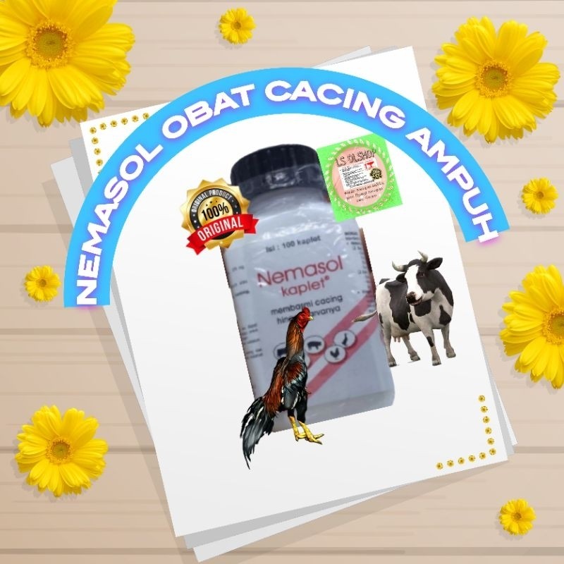 TERASHOP 1 BOTOL NEMASOL 100 BUTIR OBAT CACING AYAM SAPI HEWAN LAINNYA BY MEDION