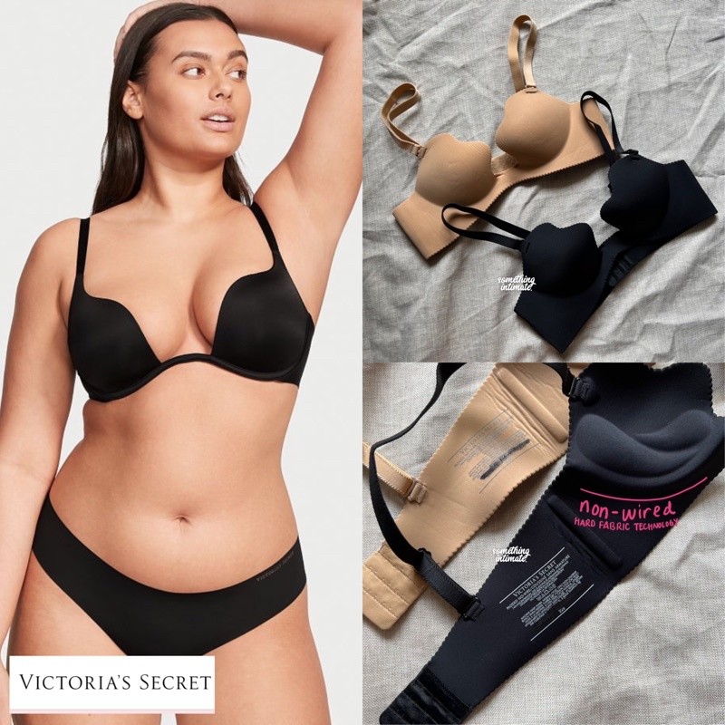 SAXCSHOP [FULL TAG] VICTORIA'S SECRET Sexy Deep u Mango Coussine Plunge Non Adhesive Mango Bra Wiref