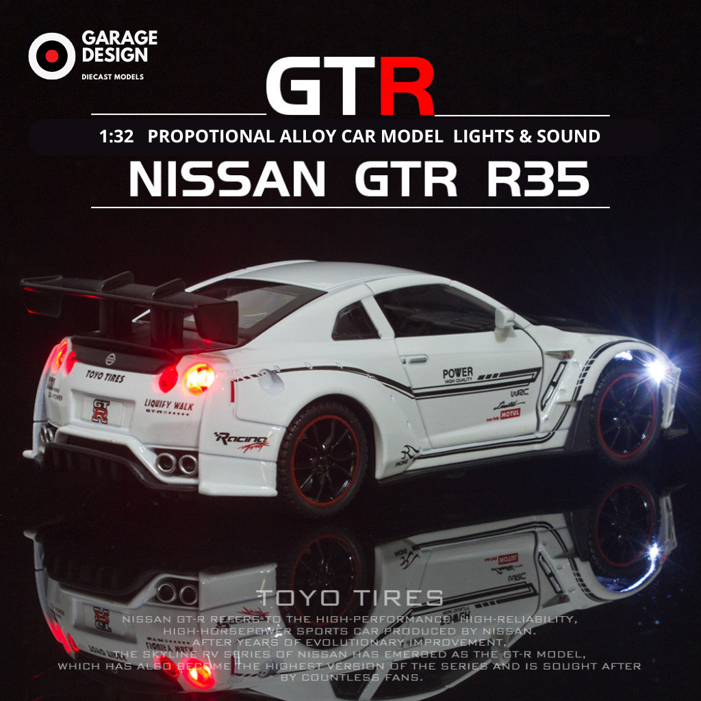 TERASHOP Miniatur Diecast Mobil Nissan GTR Diecast 1:32 - Miniatur Mobil Pajangan Nissan Skyline GTR