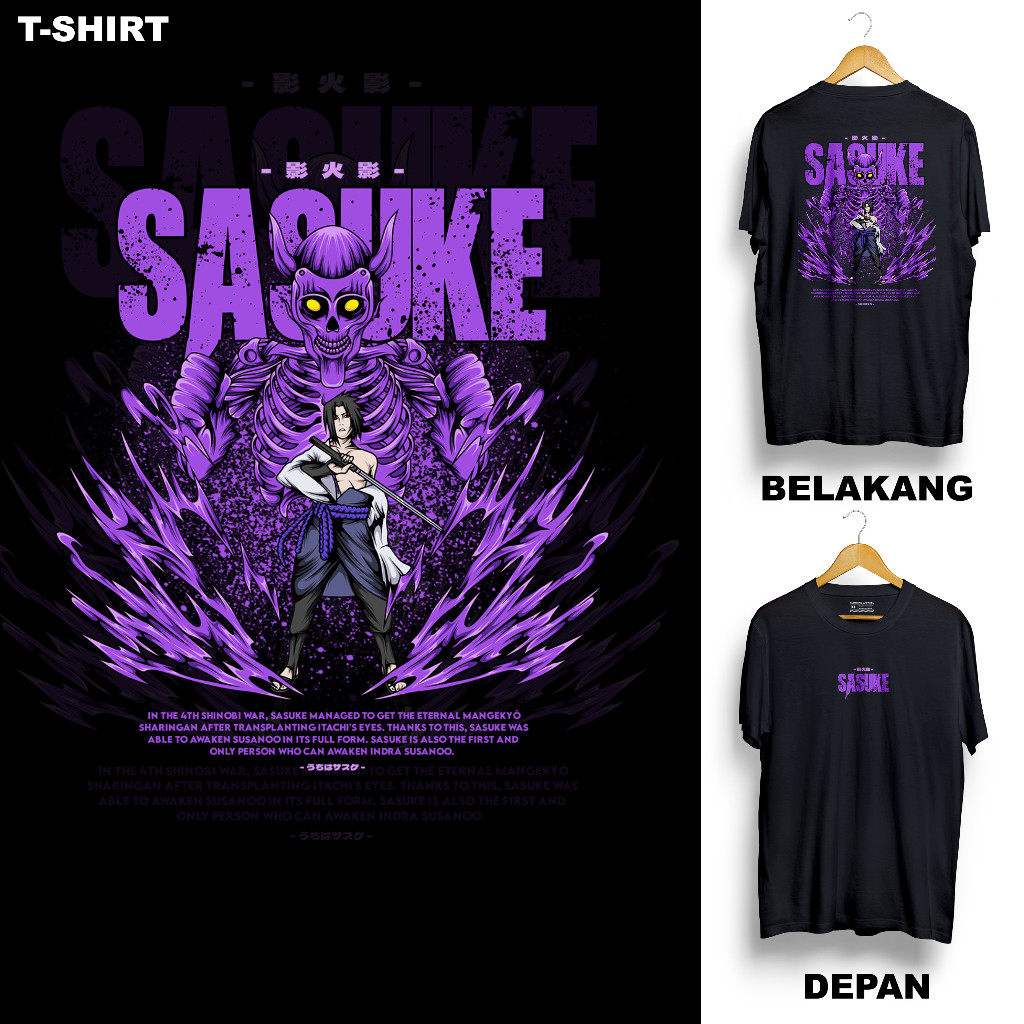 (COD) SASUKE - KAOS DEWASA MOTIF ANIME NARUTO BORUTO KARAKTER SASUKE SUSANOO