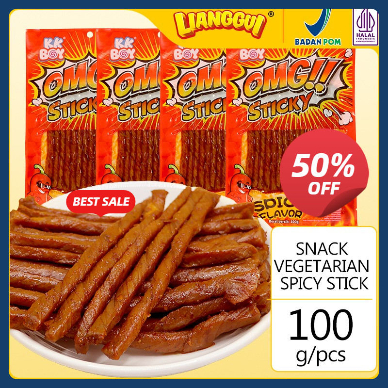 

[Penjual kualitas] LIANGGUI [HALAL]Snack Vegetarian Rasa Sapi Pedas 100gr snack vegetarian spicy stick