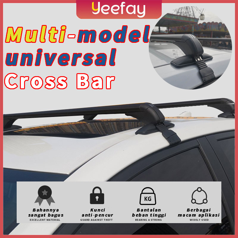 Ready&Garansi2PCS Cross Bar Sport Rack Cross Pemasangan Snap-on(Dengan kunci) Rak Atap Rak Sepeda Ba