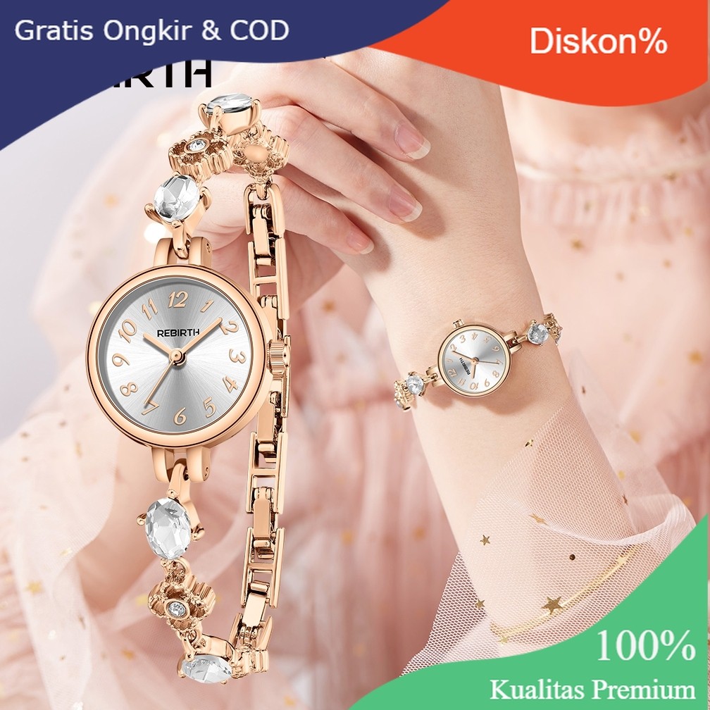 Diskon Besar REBIRTH Jam Tangan Wanita Anti Air Berlian Jam Gelang Korea Elegan Jam Tangan Cewek Ter