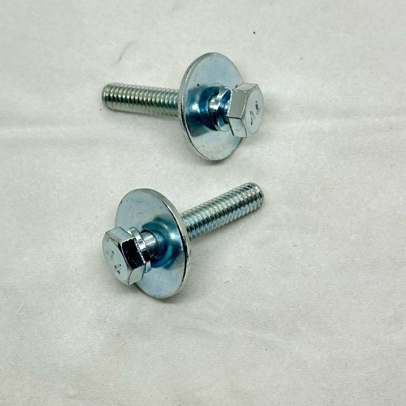 BOLT M6x30 WASH DOBEL RING BAUT 10 panjang 3cm ring per dan ring plat anti copot baut baja