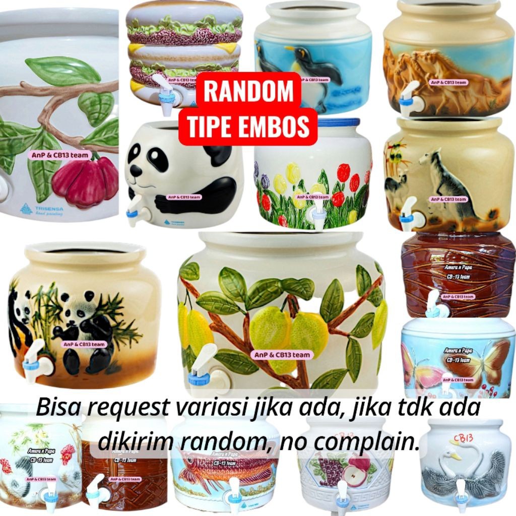 OBRAL Guci Galon Keramik Trisensa TERMURAH FREE PACKING CARGO GRADE BCD