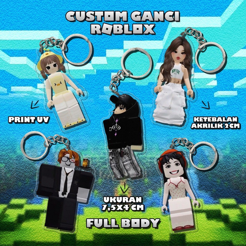 Custom Gantungan Kunci Akrilik Roblox | Ganci Acrylic | Keychain Ava | Gift (2)