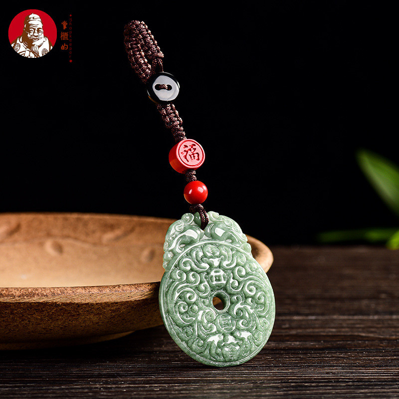 [Dengan sertiflkat  identiflkasi]Asli Giok, liontin gesper pengaman, liontin giok gaya Cina.