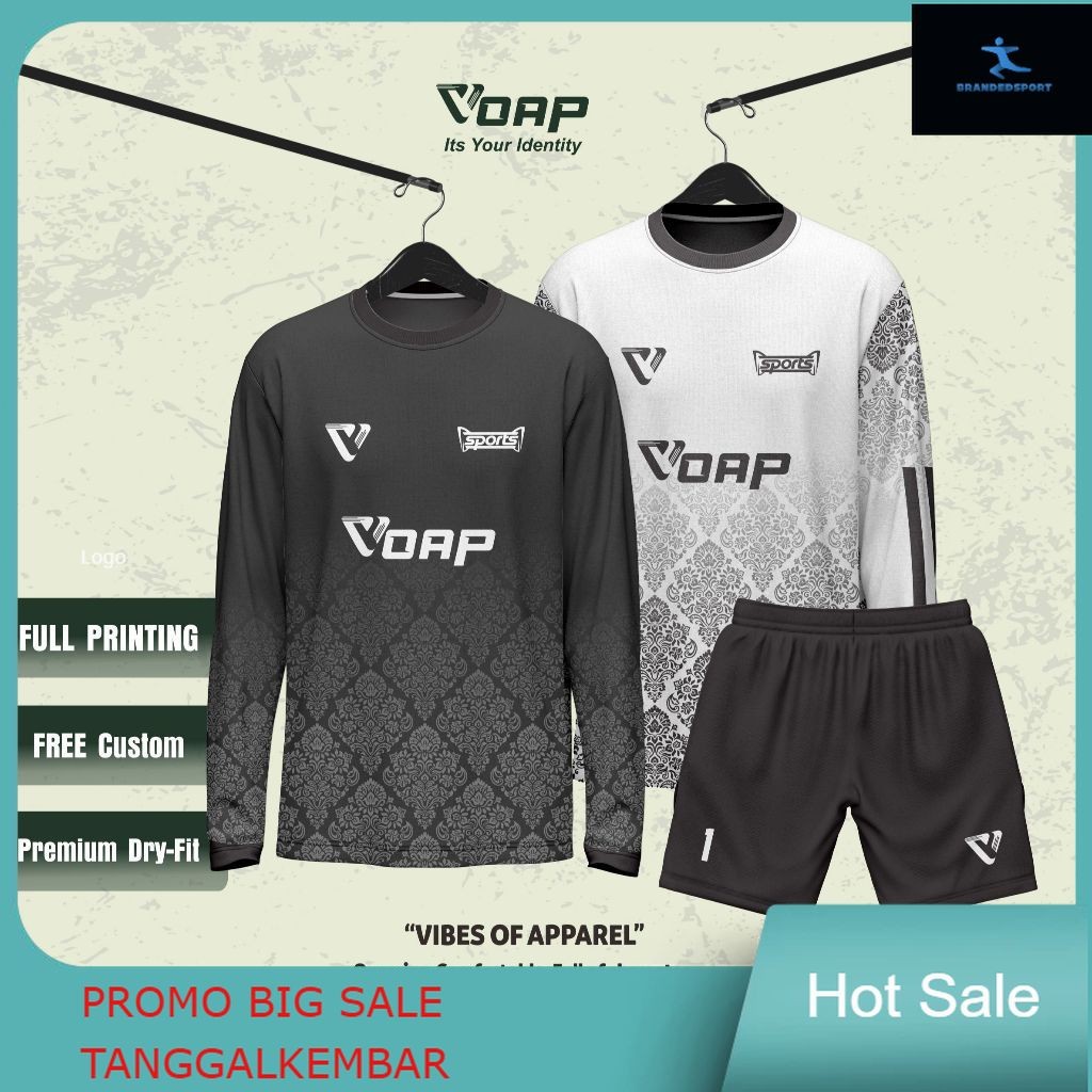 JERSEY KIPER TANGAN PANJANG SEPAKBOLA FUTSAL PRINTING CUSTOM