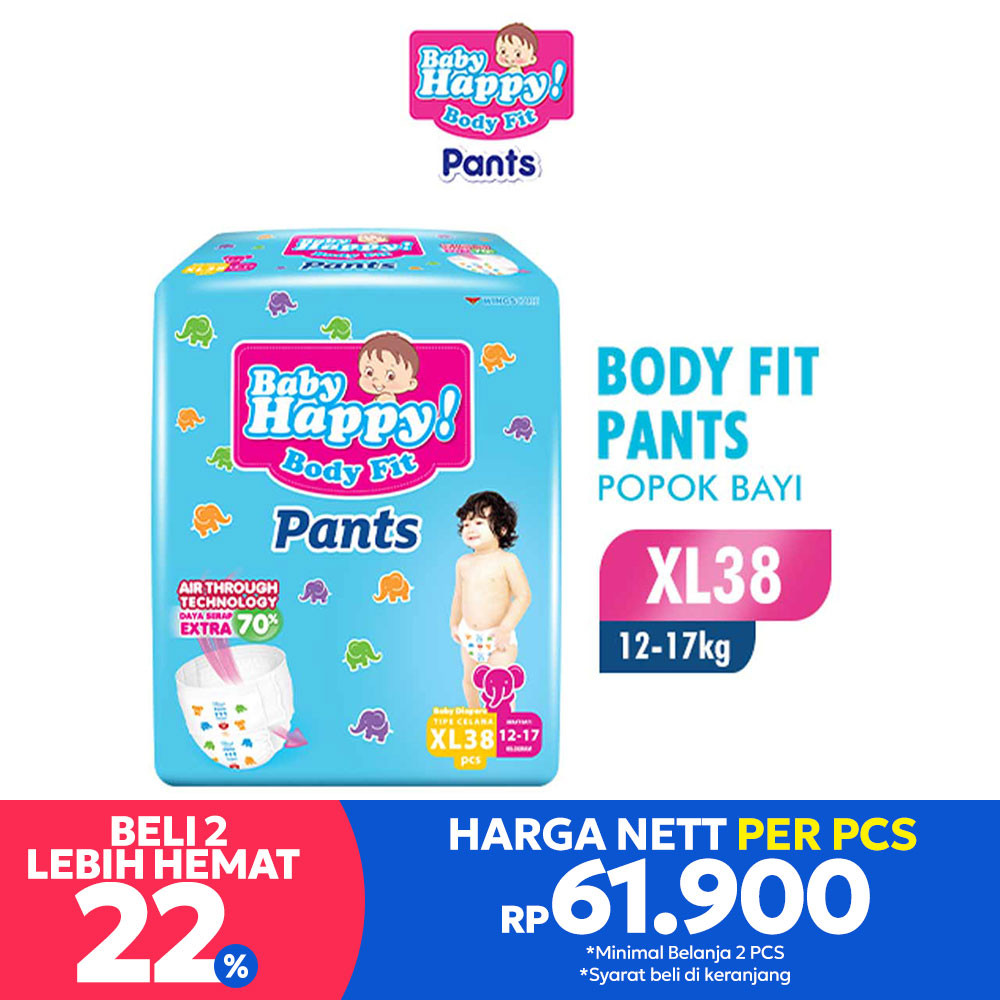 Baby Happy Baby Diapers Pants 38'S  Extralarge