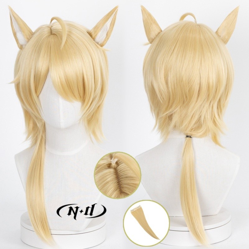 ND Mlynar Cosplay Wigs Blonde Hairpiece Arknights Game Cosplay Hair Wigs for Comic Con Coser Costume