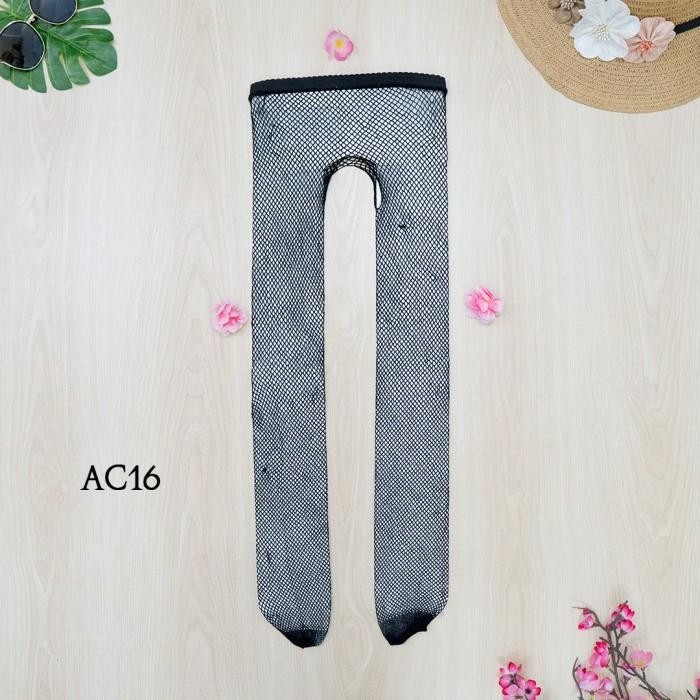 Lingerie Stocking  Open Crotch Stocking Jaring  Hitam AC16