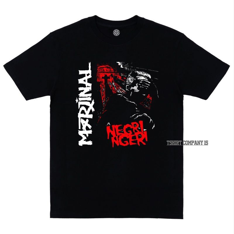 Marjinal Negri - Ngeri -Kaos Band Punk Marjinal - Kaos Hitam - Kaos Pria dan Wanita