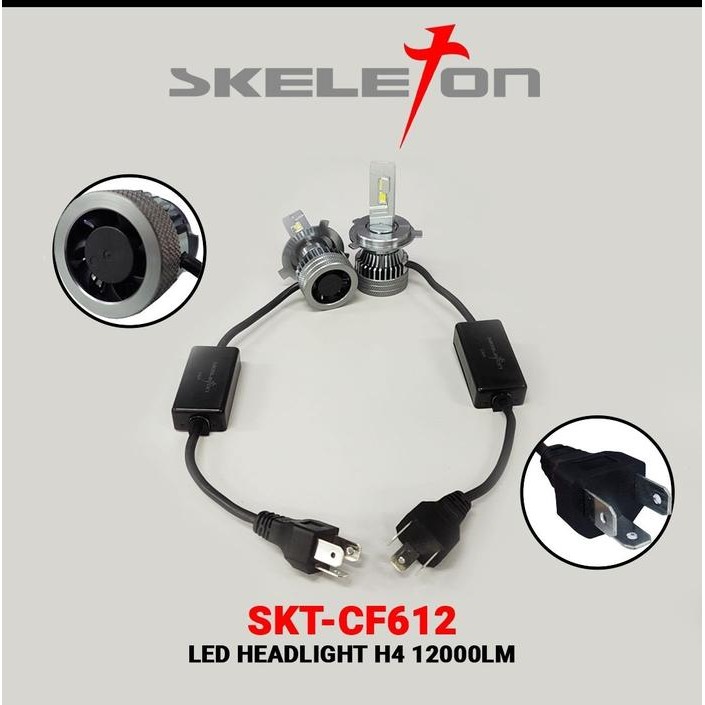FS99 Lampu LED Mobil Skeleton CF612-100 Watt-12000LM-H4, H11, H7, HB3, HB4 - H4