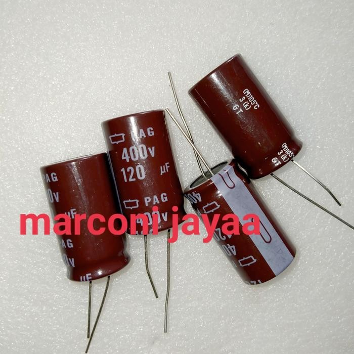 kapasitor Elco 120uf 400volt 105°C