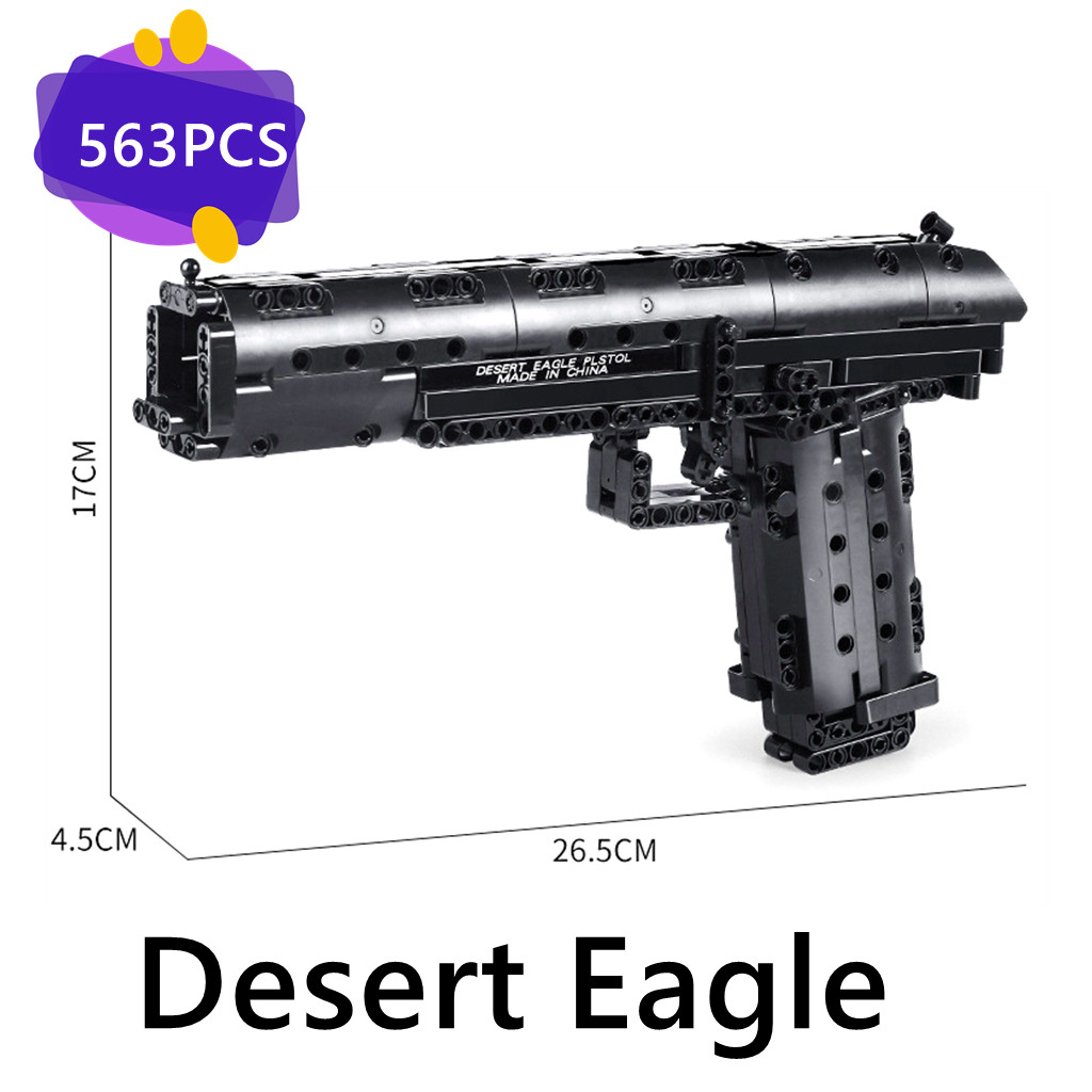 WW2 Military Desert Eagle UZI Submaine Gun Revolver Buig Blocks Compatible with gun Model Boy Educat