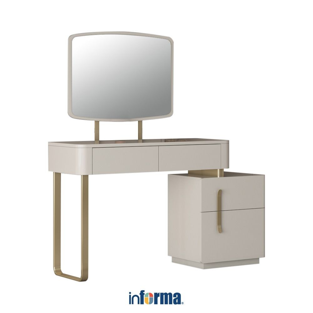 Informa Chloe Meja Rias - Krem Makeup Dresser Vanity Table Furnitur Rumah Meja Dandan Minimalis