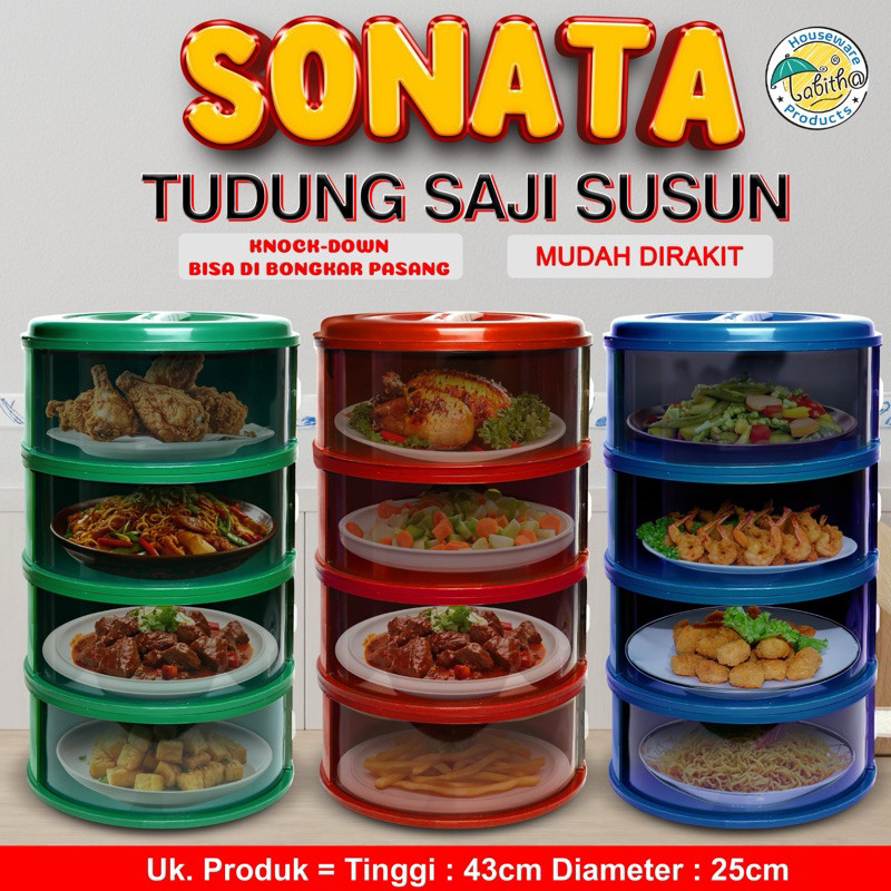 NINJA MEDAN - Tudung Saji 4 Susun / Food Storage / Rak Penyimpanan Makanan Tudung Saji Tutup PECAH B