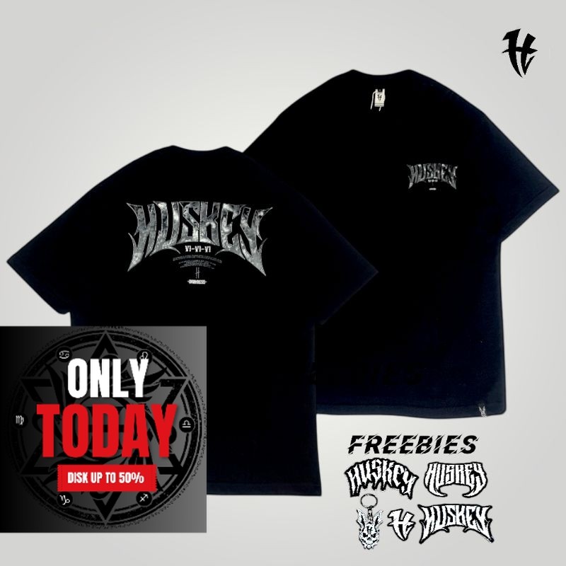 ORI Huskey Clothing - kaos distro pria - font vivivi blk -huskey bali