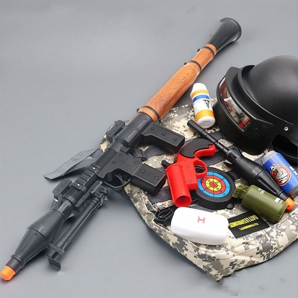 Tactical RPG Rocket Launcher Toy Set Children's Removable Soft-Bullet Rocket Launcher Model Equipmen
