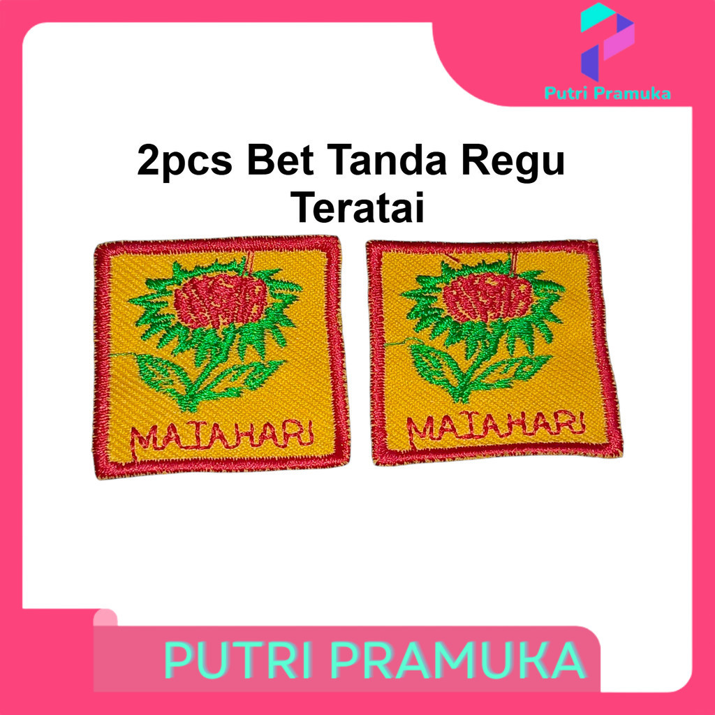 (2pcs) Bet Tanda Regu Matahari Bordir Premium diameter 4cm Pramuka Putri