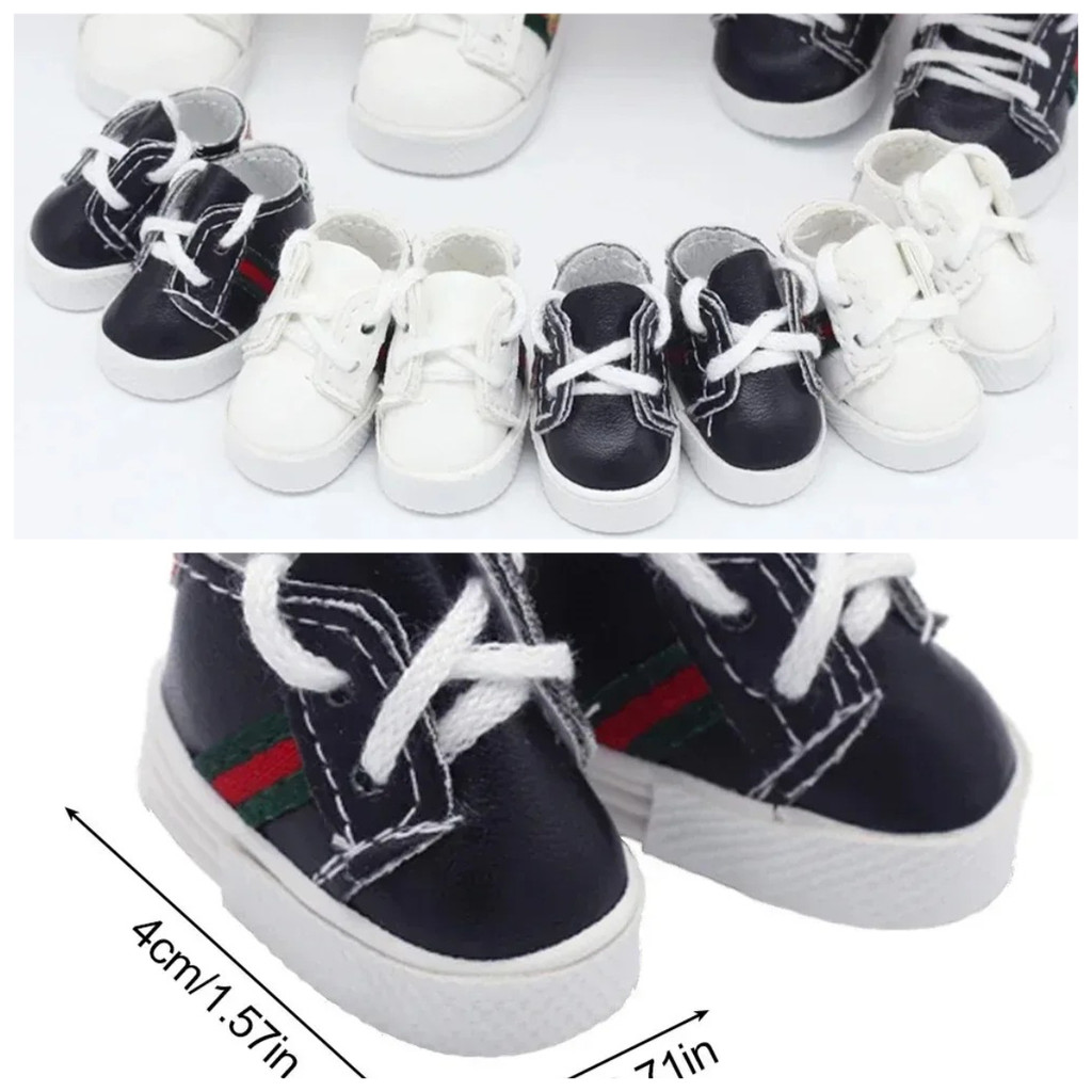 Labubu Dolls Sports Shoes 4x1.8cm Multiple Styles DIY for Labubu Doll Leather Cloth Shoes