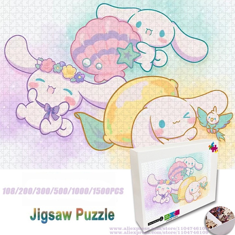 Sanrio Cinnamoroll Puzzle Cartoon Character Puzzle Jigsaw Cartoon Anime 108/200/300/500/1000/1500Pcs