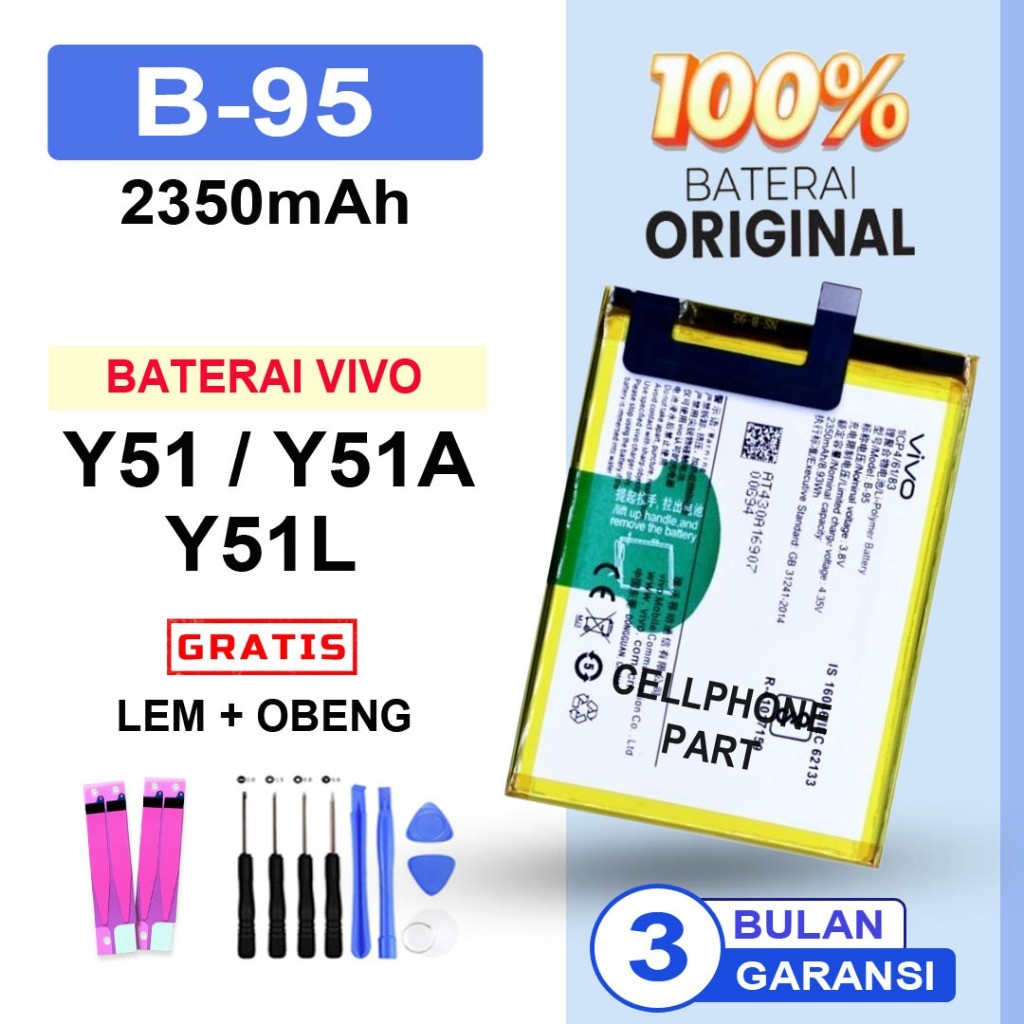 BATERAI BATRE VIVO Y51 / Y51A / Y51L / B-95 ORIGINAL