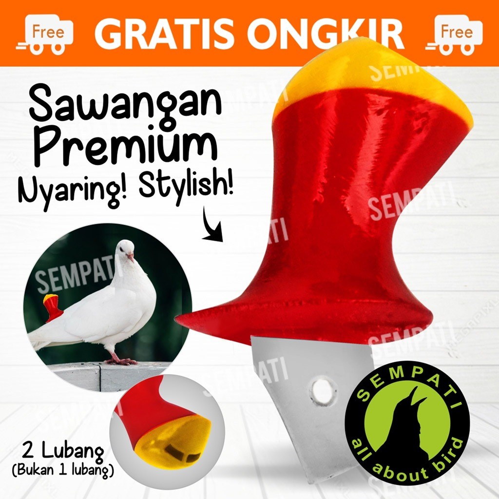 SEMPATI Sawangan Merpati  2 Lubang Motif Dua Warna Mainan Hatong Hotang Peluit Pluit Nyaring Latih B