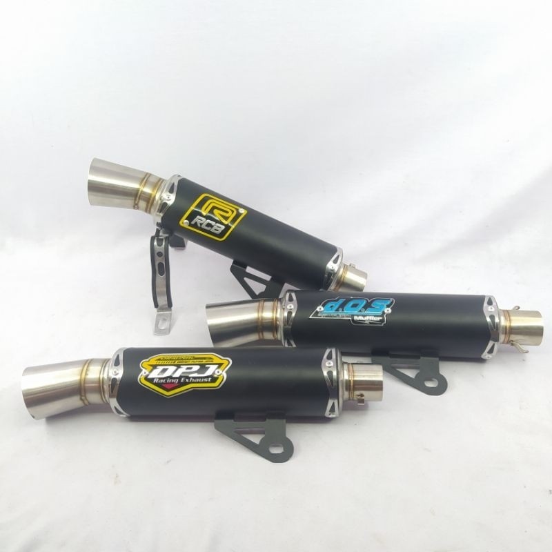 Silencer Knalpot Samlong Dos Dpj Rcb Daeng Black Coating Corong Drag Gantungan Bawah Stainless Inlet